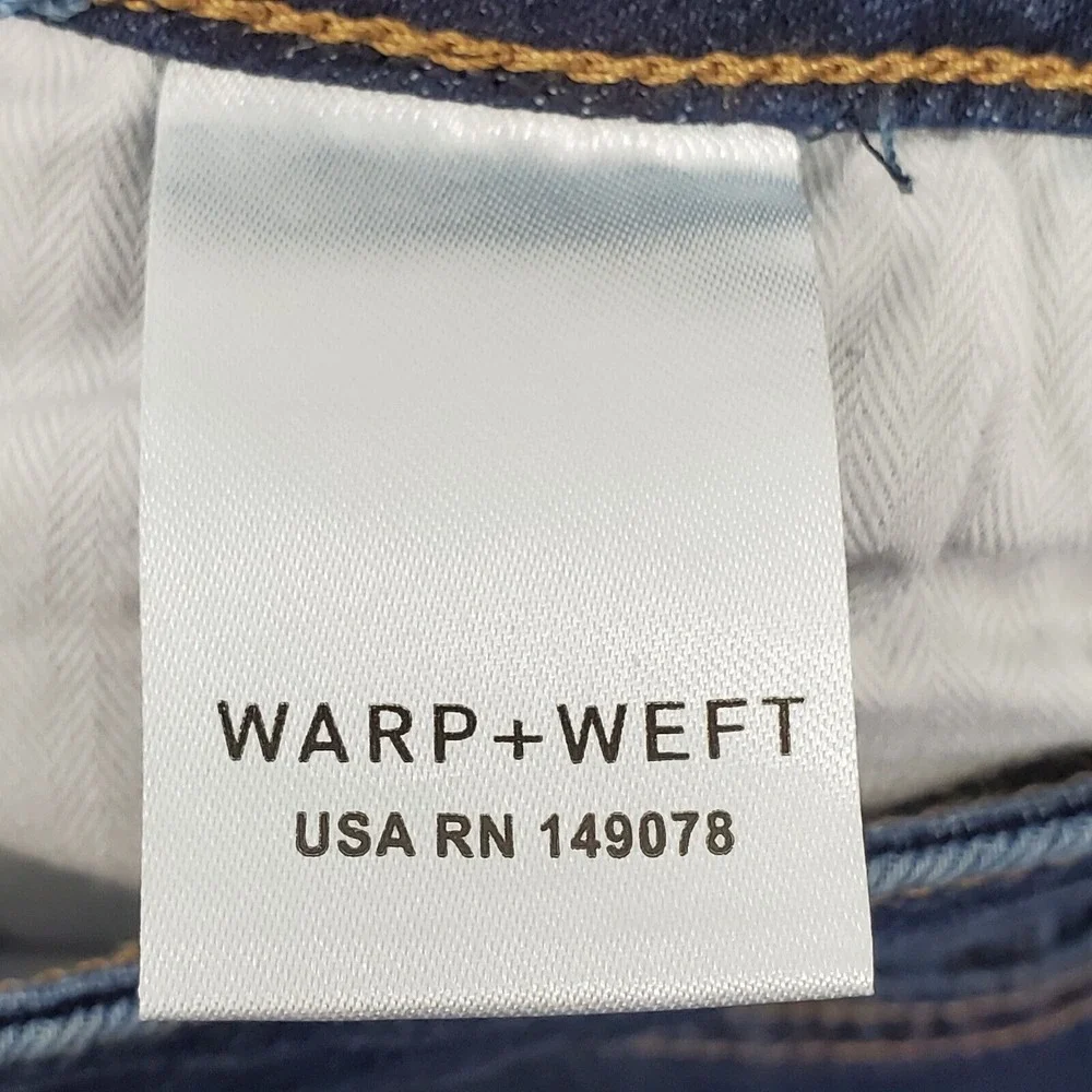 Warp+Weft Jeans Women Size 14 Blue Denim High Rise Super Skinny Slim Fit Stretch - Picture 8 of 9